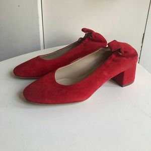 Everlane Red Suede Day Heel